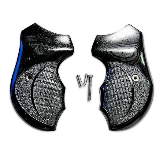 Charter Arms Revolver Wood Grips - Checkered Wrap Around Commander Style