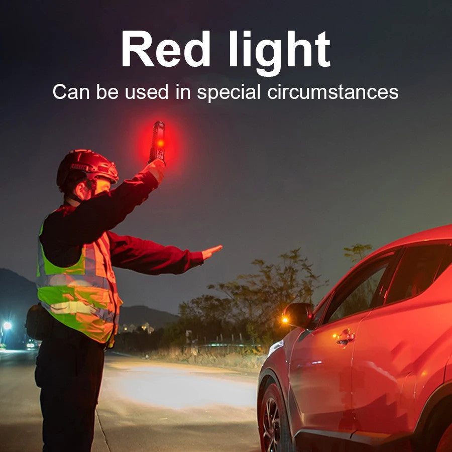 High-Power LED Flashlight with Long Range Zoom, COB Side Light & 15000mAh Battery