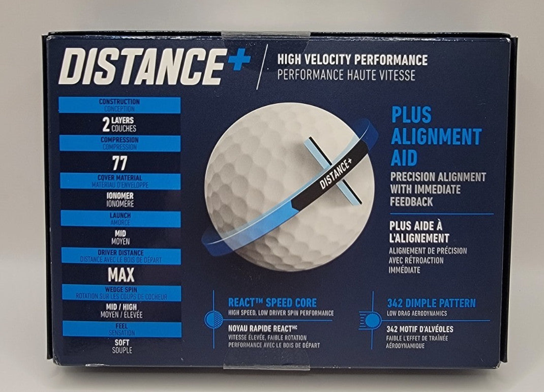 Golf Balls 1 Dozen Distance+ White Medium Compression Max Distance