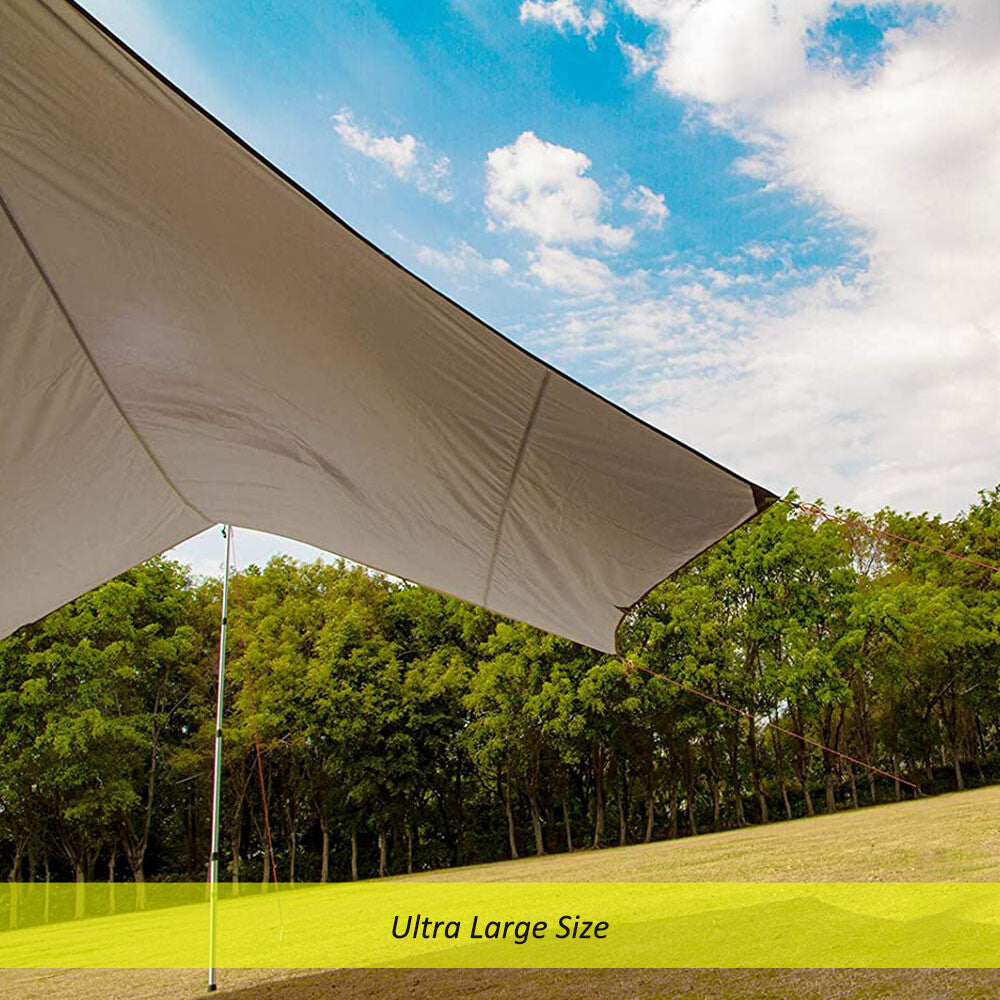 Large Waterproof Camping Rain Fly Tarp 10ft Sun Shelter for Hammocks & Tents