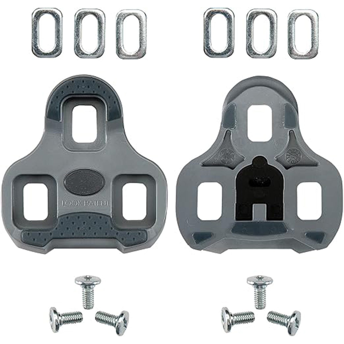 Road Bike Pedal Cleats - LOOK KEO Grip 4.5° Float Grey Anti-Slip Set