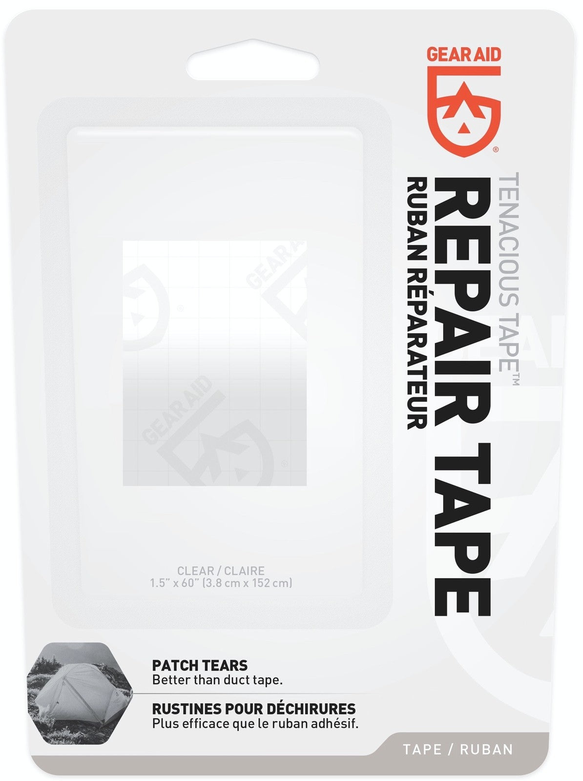 Weatherproof Clear Repair Tape for Camping Gear and Outerwear - 1.5" x 60"