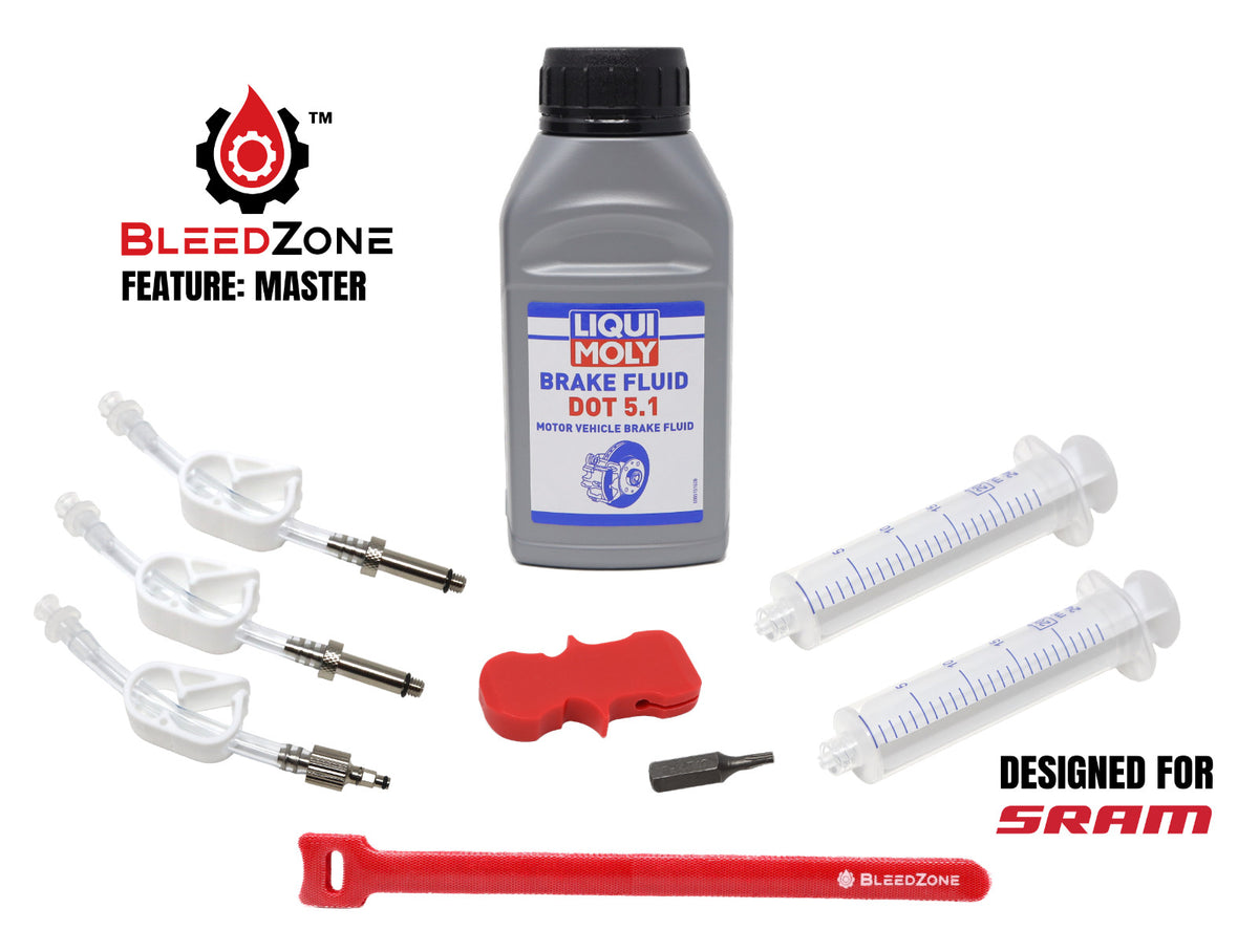 Bicycle Brake Bleed Kit for SRAM Hydraulic Brakes with Bleeding Edge Tool