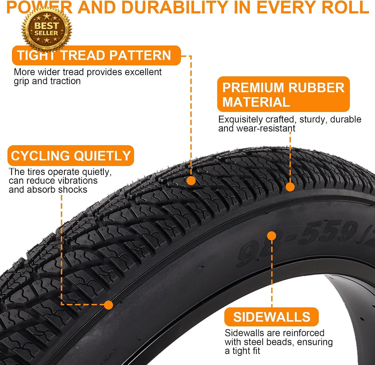26x4.0 Fat Bike Tire and Inner Tube Set - Mountain & E-Bike Replacement