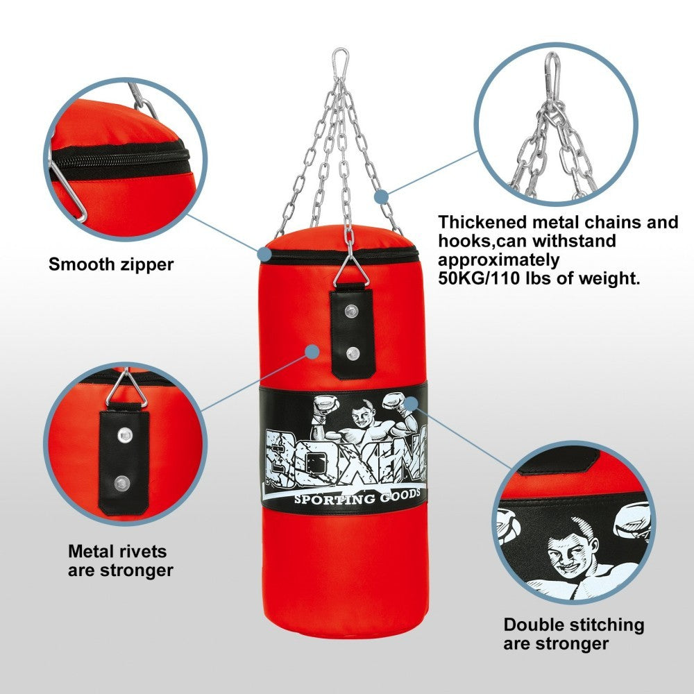 Heavy Duty Kids Punching Bag Set with Gloves for Kickboxing MMA Fitness Training
