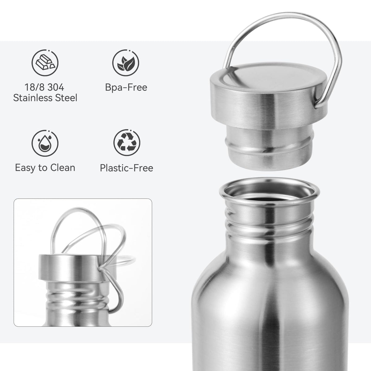 26oz Stainless Steel Water Bottle BPA-Free Reusable Leakproof Camping Hydration