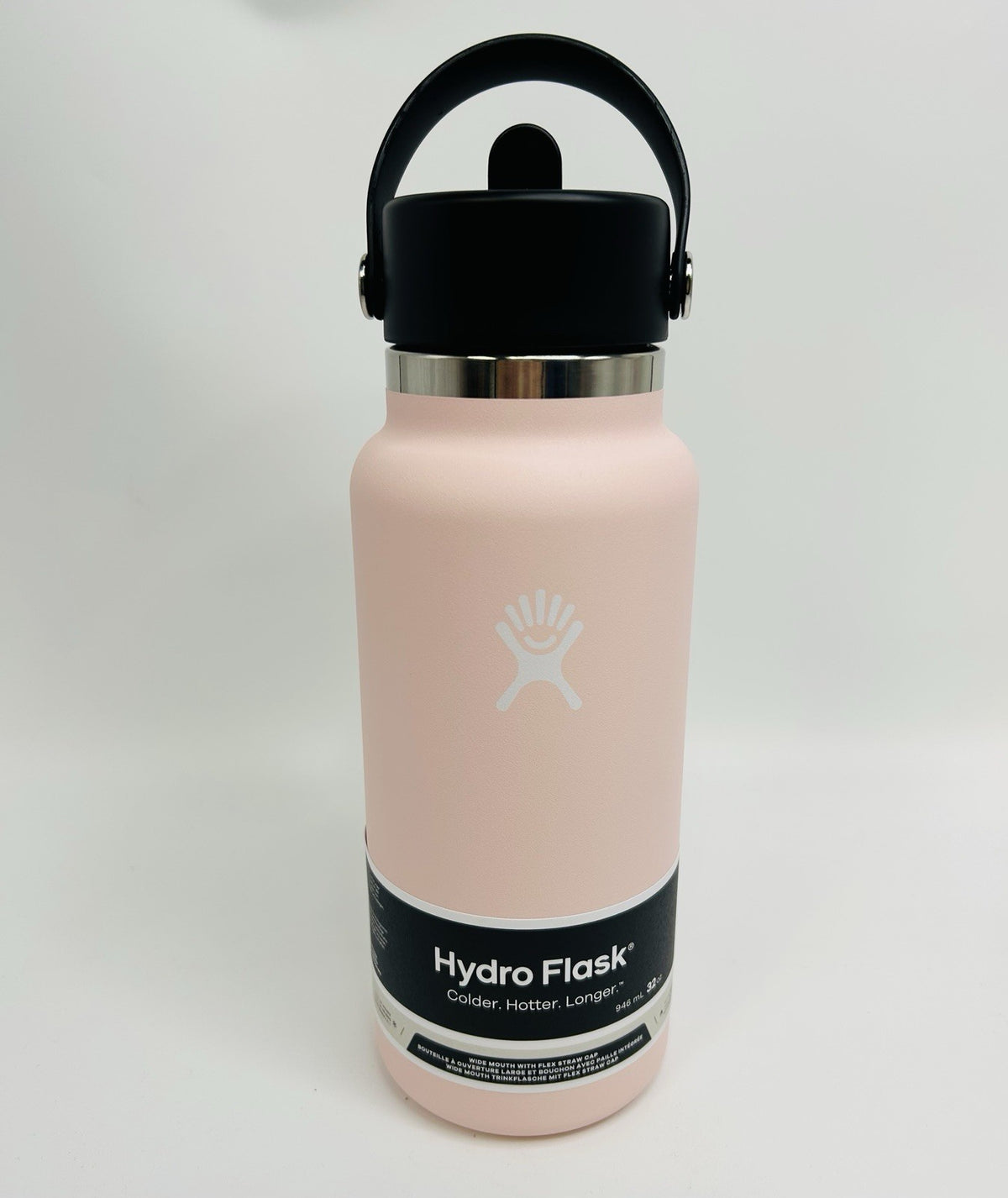 Hydro Flask 32 oz Wide Mouth Water Bottle with Flex Straw Cap Pink Trillium