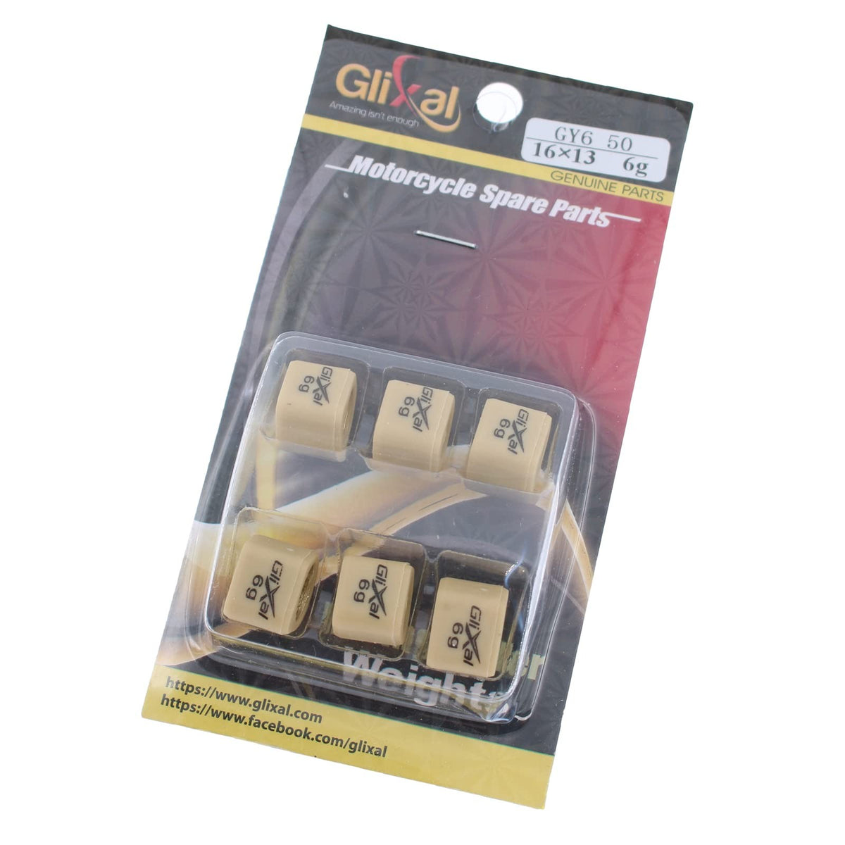High Performance Polygon Variator Sliders for Scooters and ATV - 16x13mm, 6g Set