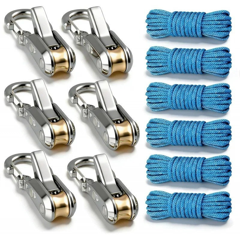 Retractable Rope Tie Down Hooks with Cam Buckle for Cargo & Camping
