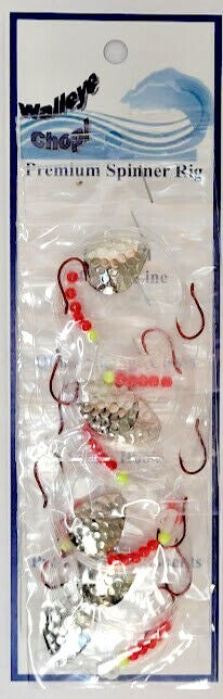 Walleye Spinner Harness Set with Double Hooks and Blades - Multiple Colors