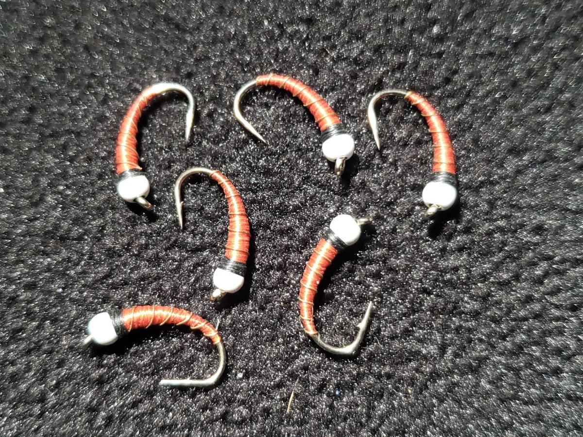 Fly Fishing Flies Bead Head Chronomid Red Size 14 Stillwater Trout Tackle