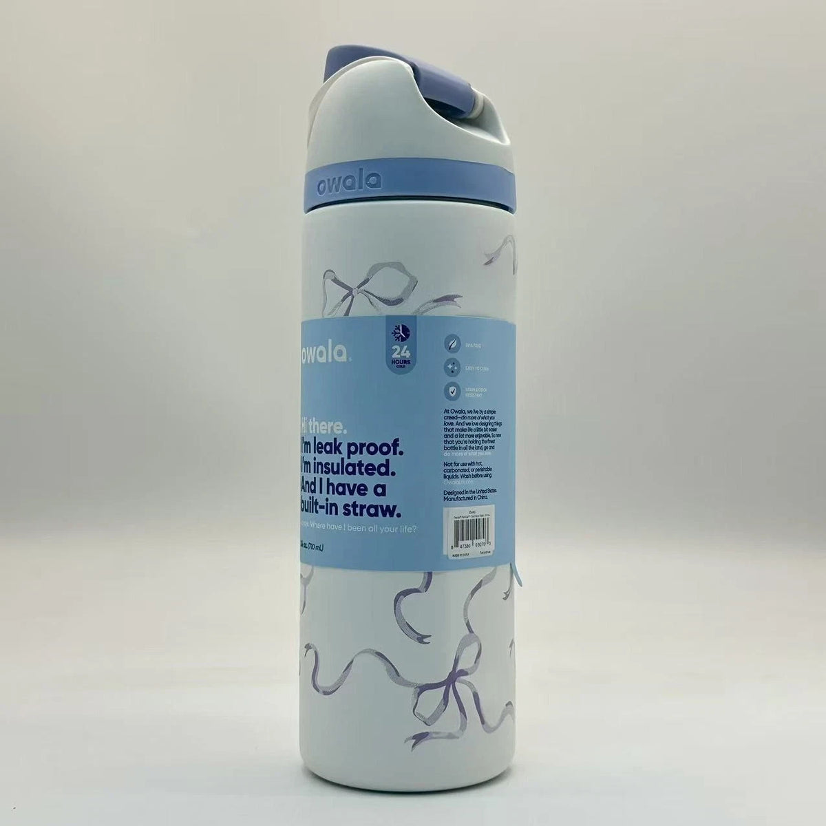 24oz Insulated Water Bottle with Leak-Proof Lid and FreeSip Spout - Tied and True Blue