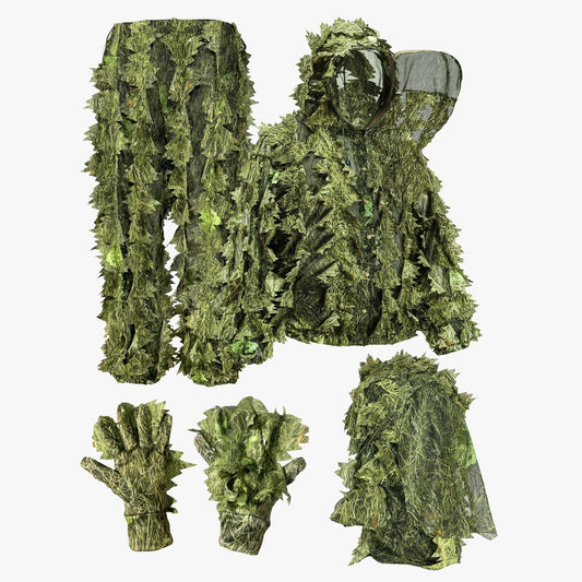Camouflage Leafy Suit with Mask & Gloves for Outdoor Hunting & Wildlife