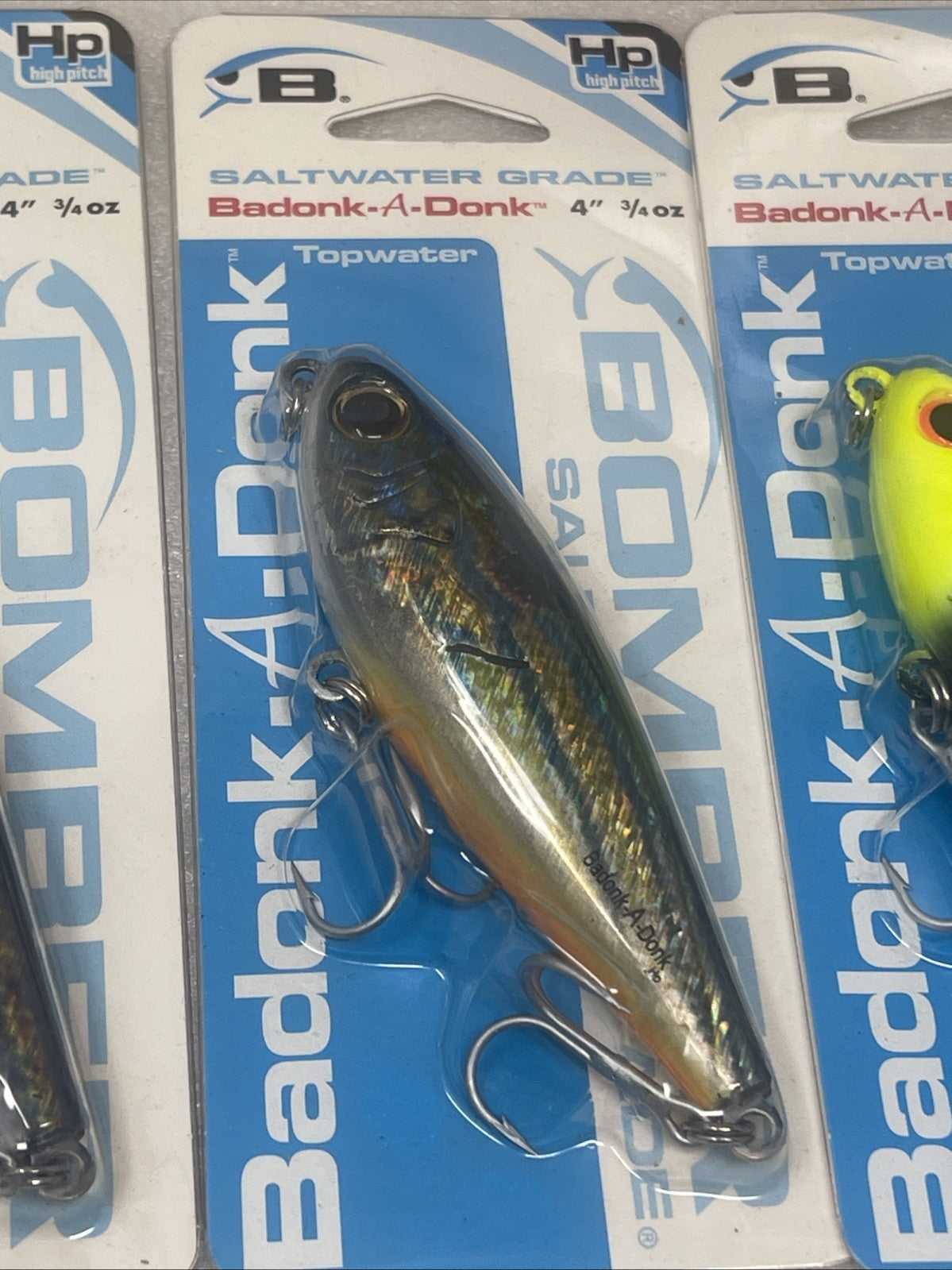 Saltwater Topwater Fishing Lures Lot of 8 - Bomber Badonk-A-Donk Set 3.5 & 4 Inch