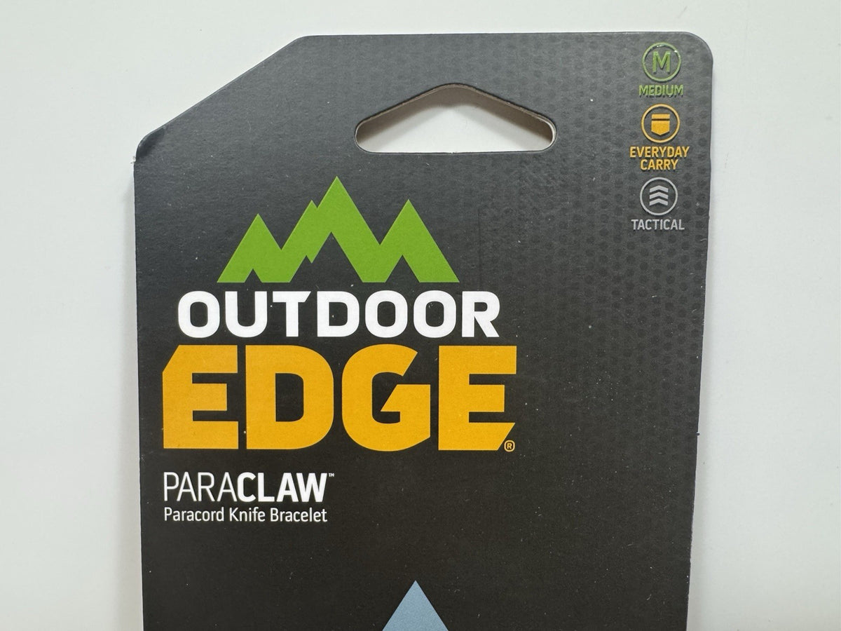 Outdoor Edge Paracord Survival Bracelet with Fixed Blade Knife - Camouflage, Medium