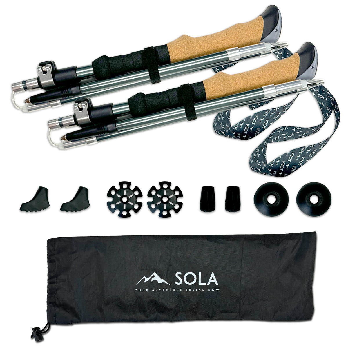Lightweight Collapsible Hiking Poles - Foldable Trekking Sticks for Outdoor Adventure