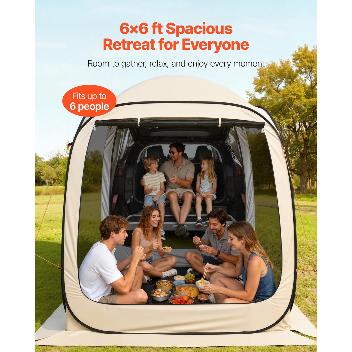 6x6ft Pop-Up Screen House Tent for Outdoor Gatherings - Shade & Privacy