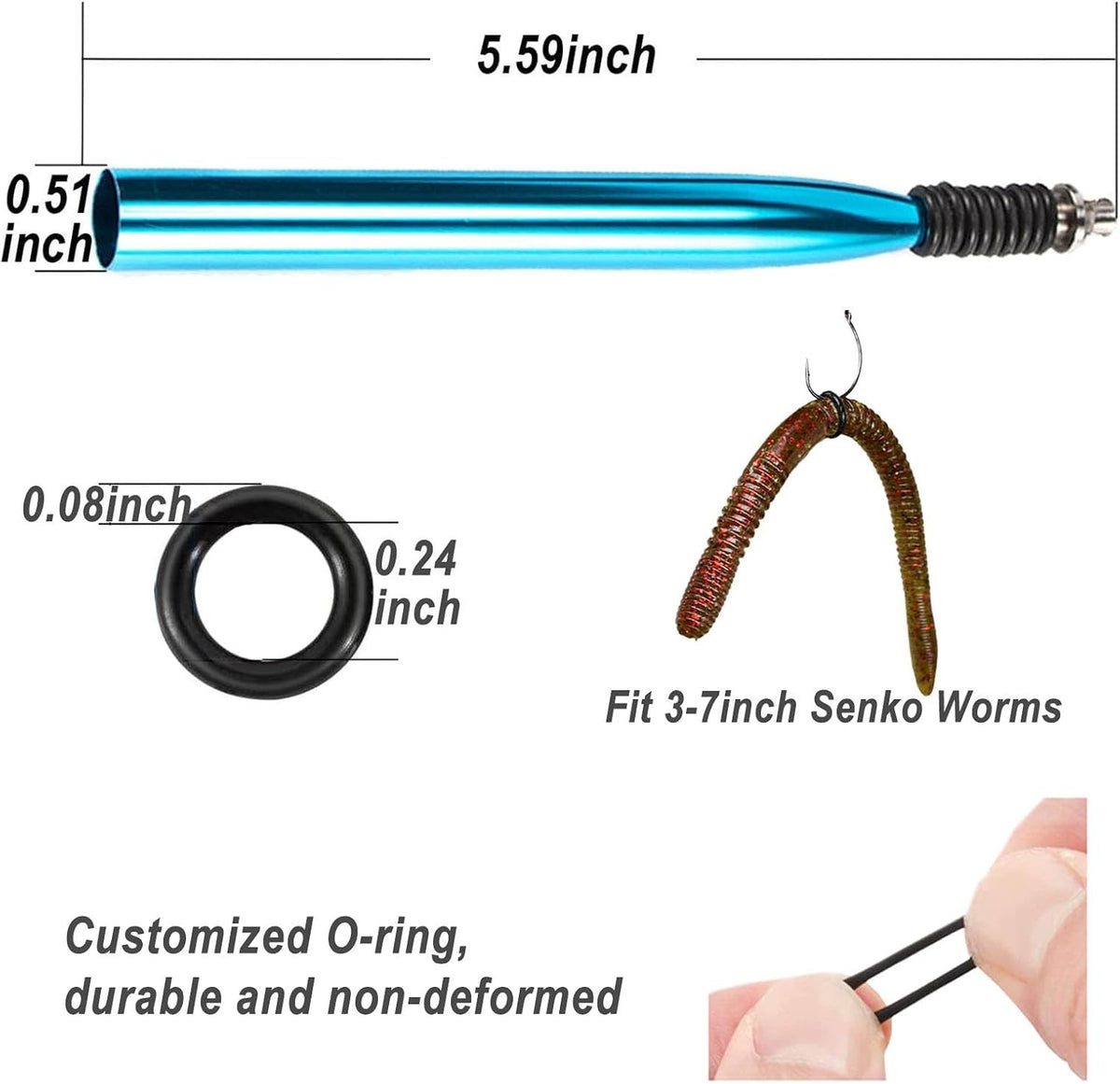 Fishing Wacky Rig Tool Kit with O-Rings for Soft Baits - Bass Fishing Accessory