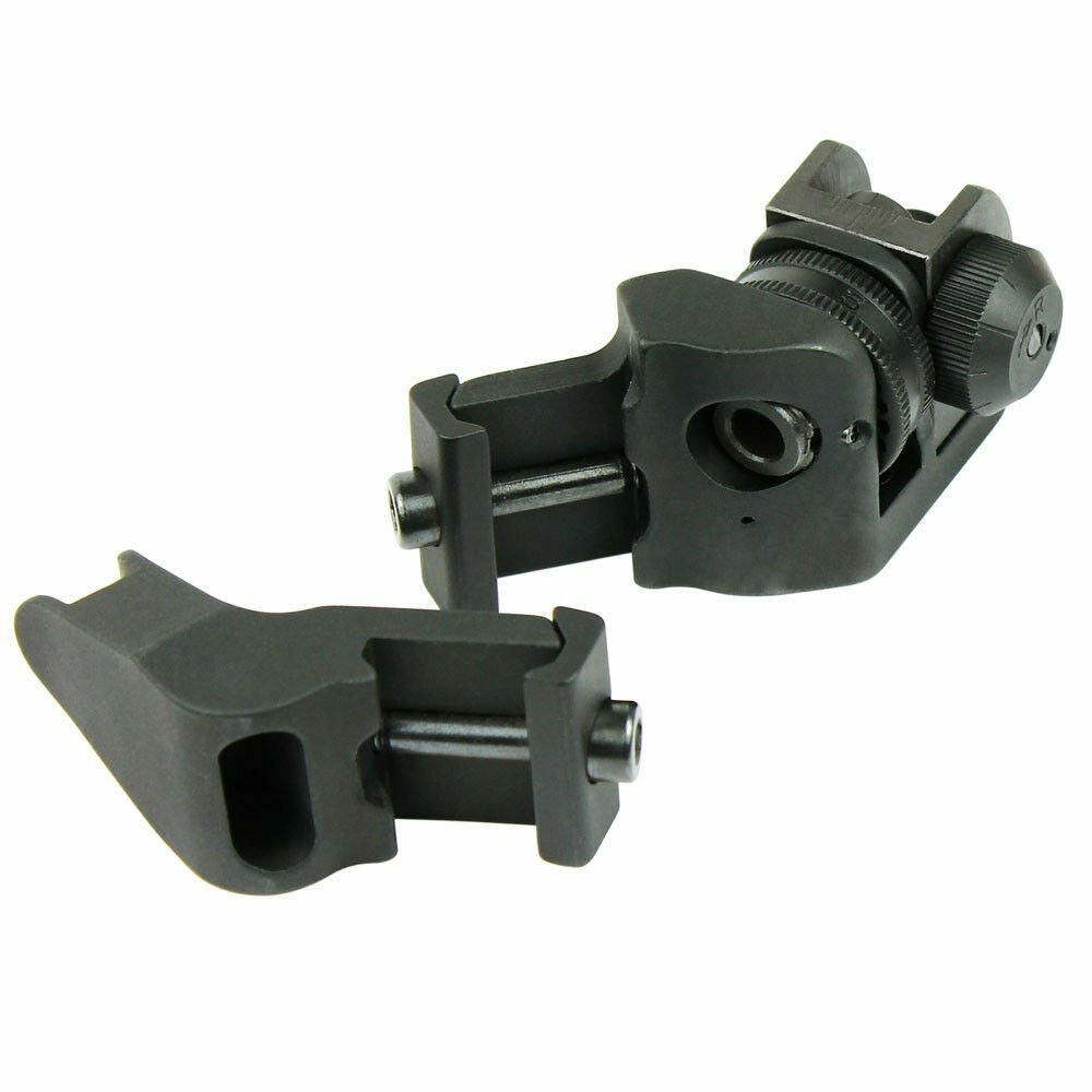 Adjustable Tactical Iron Sight Set with 45-Degree Offset for Rails