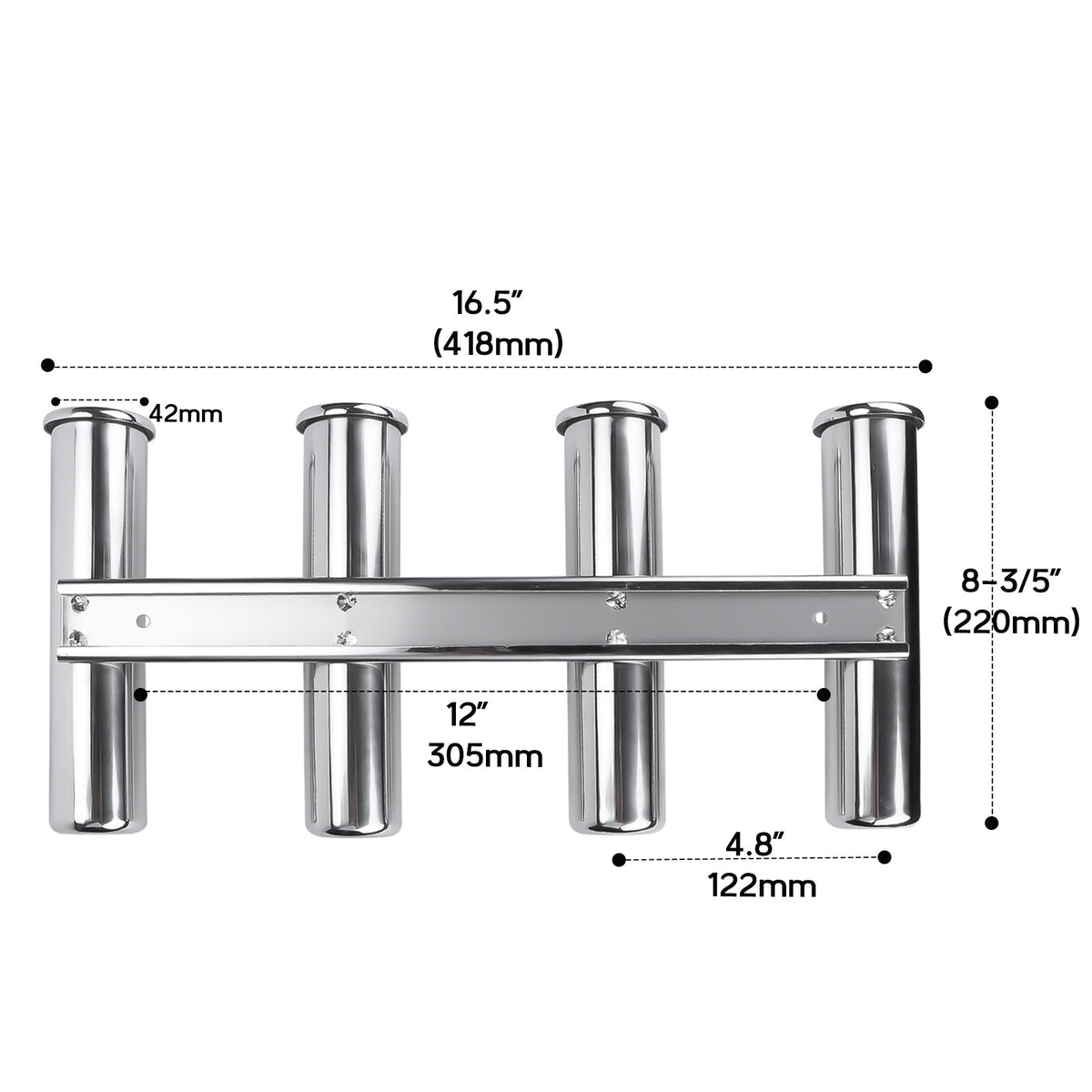 Multi-Tube Stainless Steel Fishing Rod Holder for Boat Truck RV Side Mount
