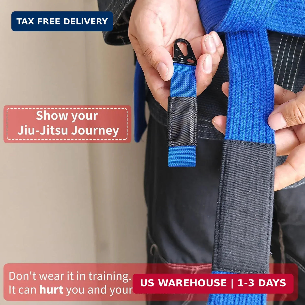 Jiu Jitsu Belt Keychain Set with Finger Tape - Martial Arts Gift for Men & Women
