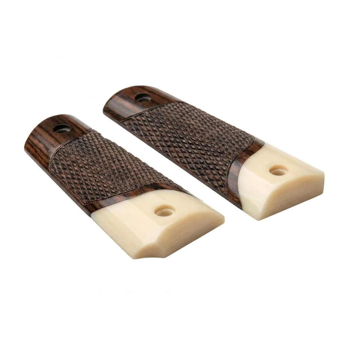 1911 Full Size Rosewood Faux Ivory Grip Panels with Gold Screws for Pistols