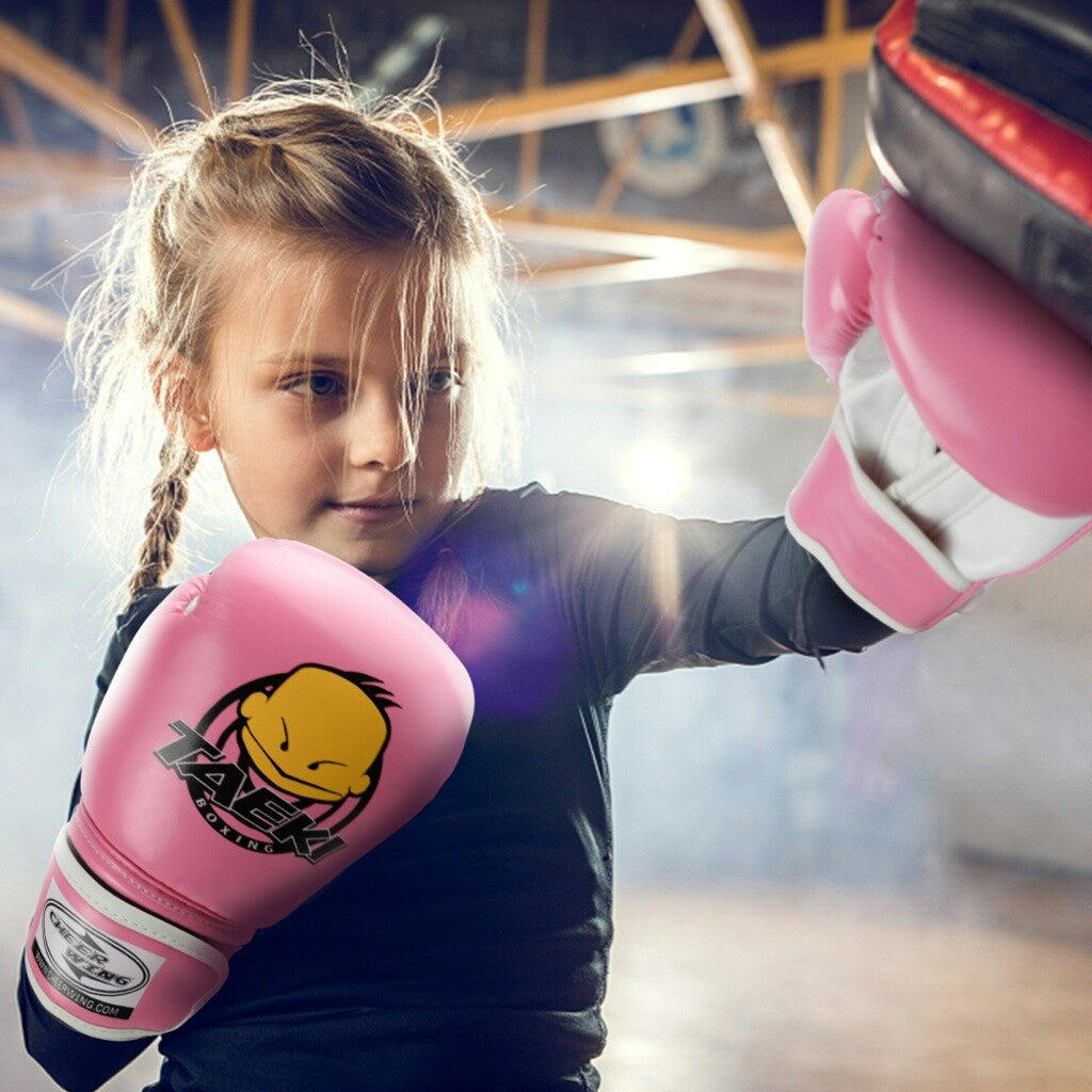 Kids Boxing Gloves 4oz PU Leather Cartoon MMA Training Sparring Gloves