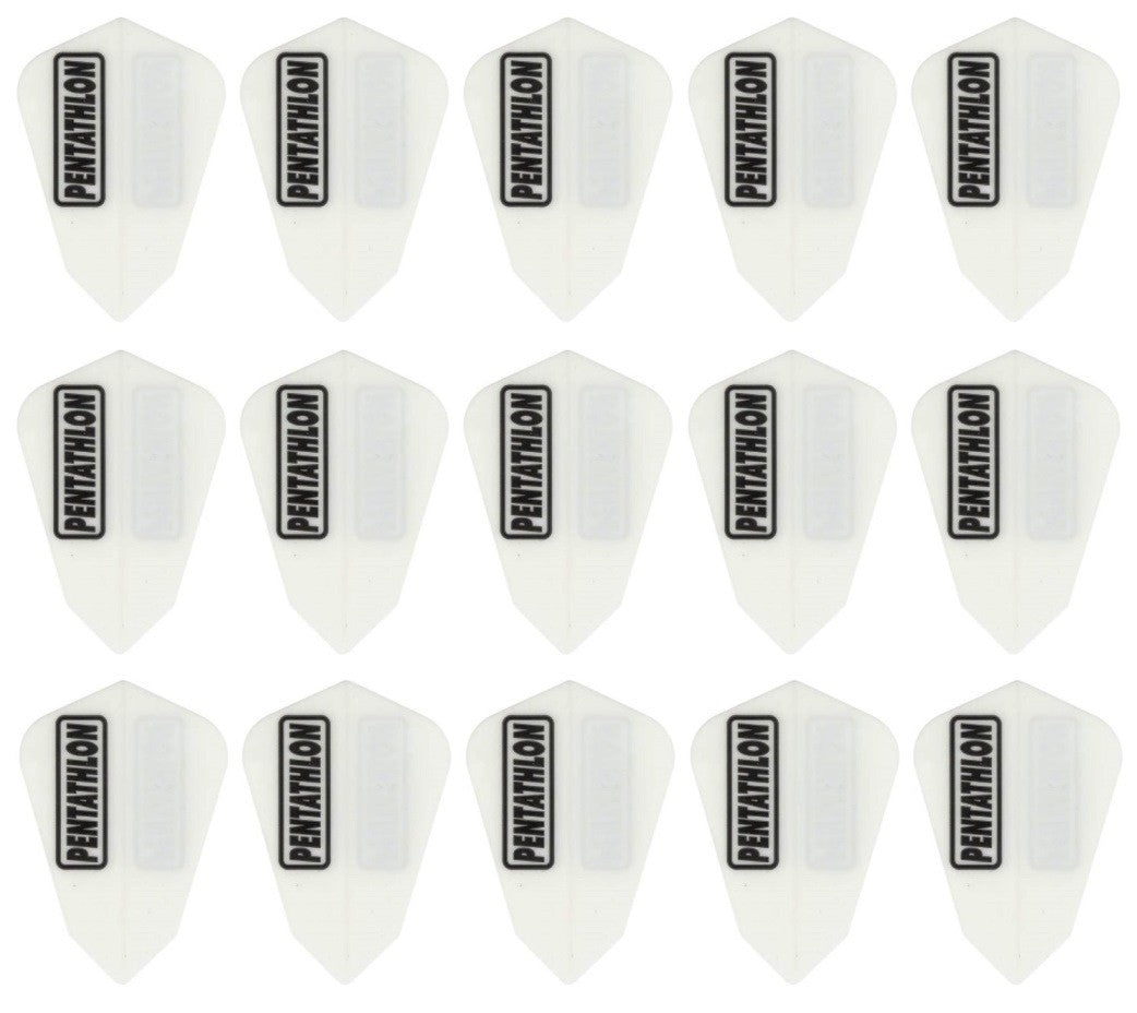 Pentathlon Extra Strong Fantail Dart Flights — 5 Sets, White