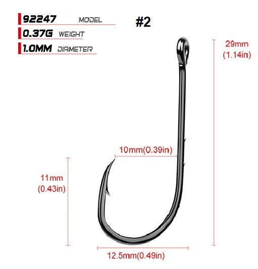 High Carbon Steel Baitholder Fishing Hooks Assortment - Multiple Sizes & Quantities
