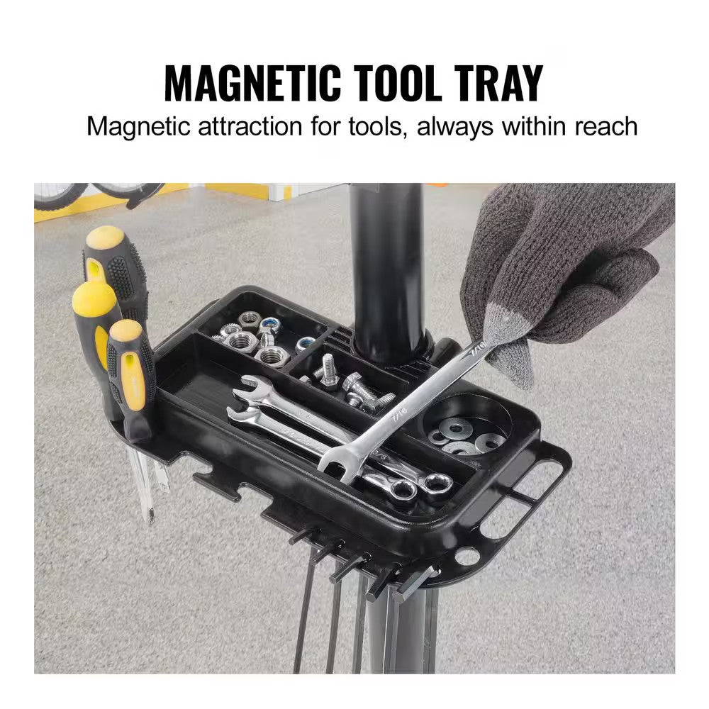 Heavy-Duty Steel Bicycle Repair Stand - Adjustable Bike Workstation, 80 lbs Capacity