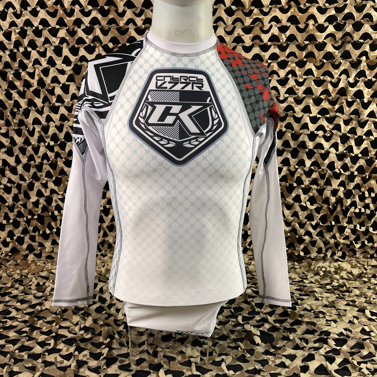 Long Sleeve Rashguard for Men - Contract Killer Stained White Large