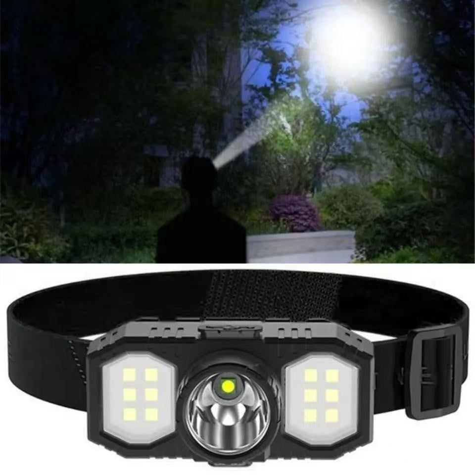 Rechargeable LED Headlamp with USB Charging & Adjustable Fit - Camping Light