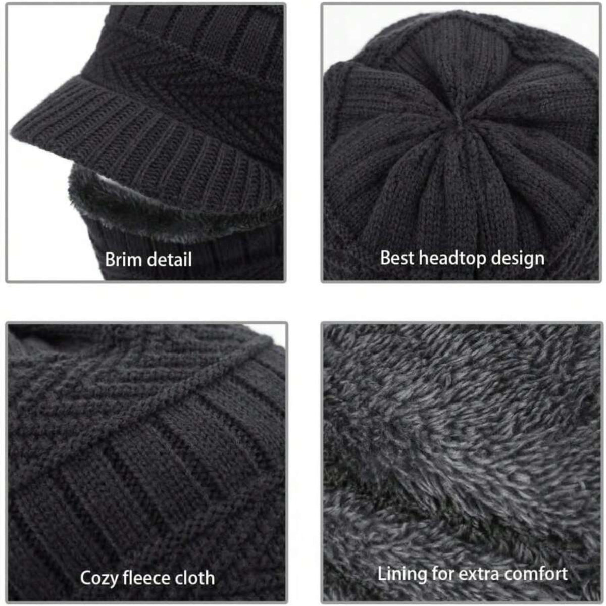 Winter Balaclava Beanie Hat Full Face Mask Windproof Fleece Hood - Warm Cap