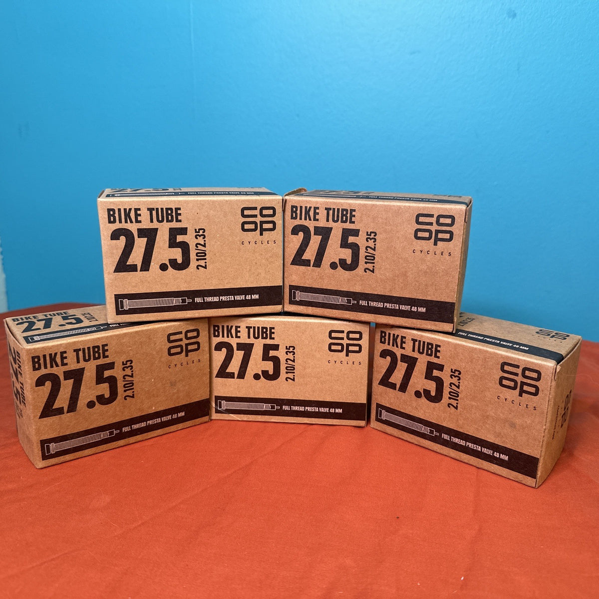 5 Pack Bicycle Inner Tubes 27.5 Inch with 48mm Presta Valve - Replacement Set