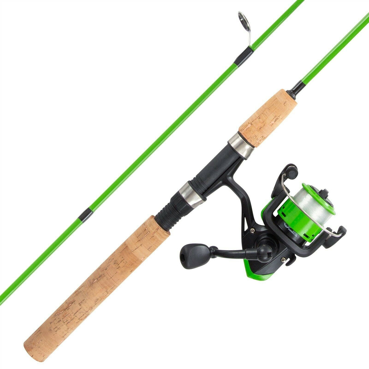 Kids Spinning Fishing Pole Kit with Reel, Line & Accessories - Green