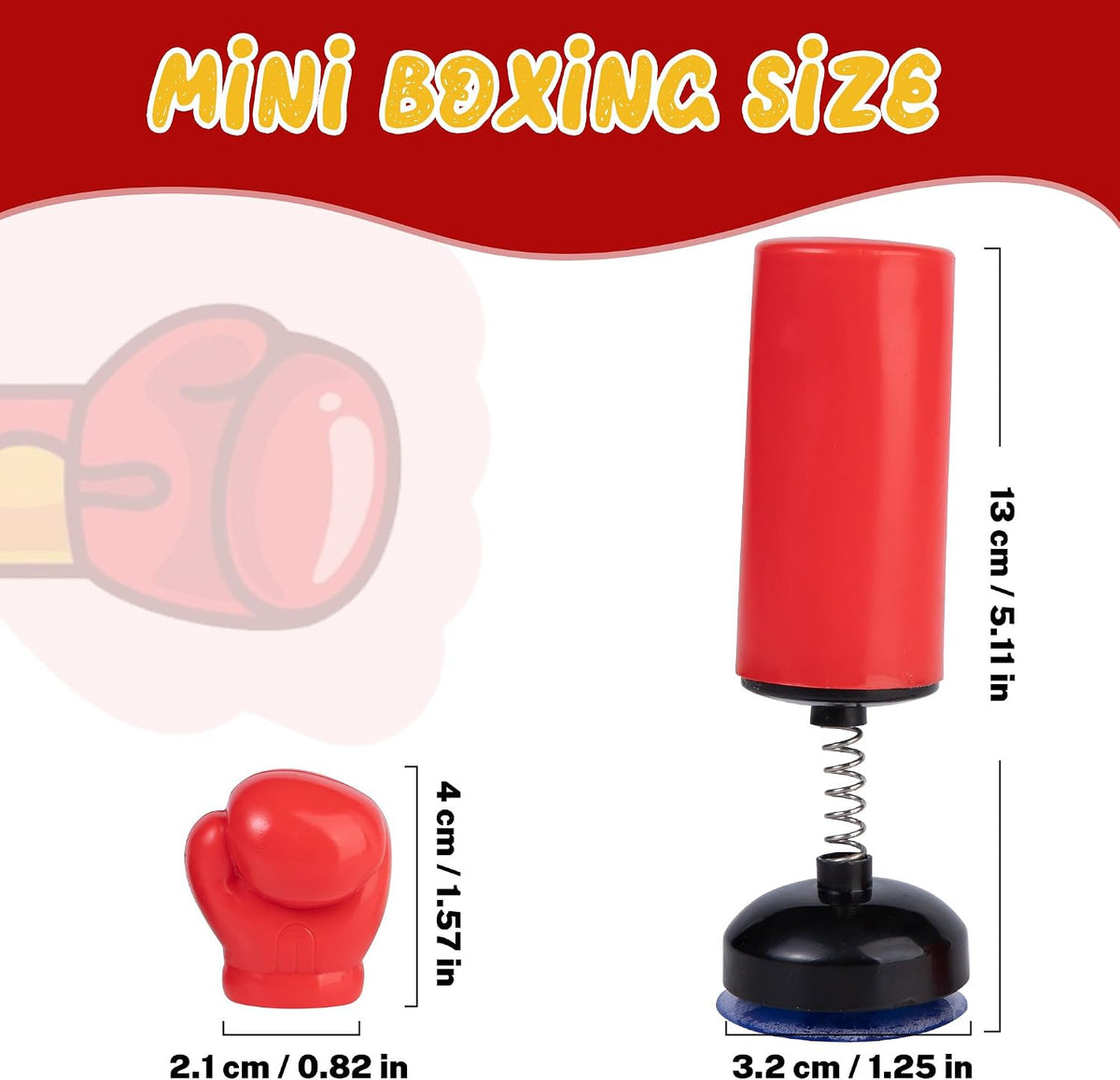Mini Desktop Punching Bag Set with 2 Finger Boxing Gloves - Stress Relief Toy