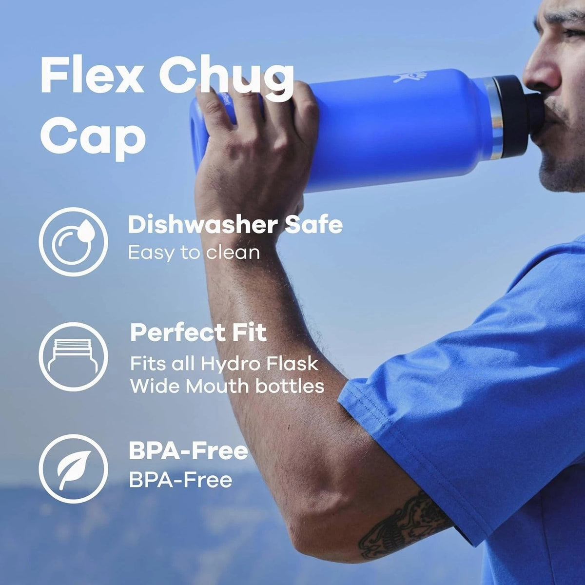 Hydro Flask Wide Mouth Flex Chug Cap with Leakproof Design & Strap
