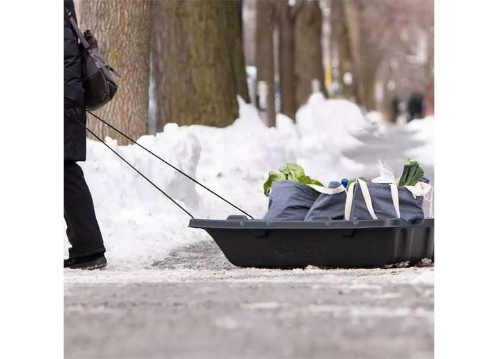Heavy-Duty Utility Sled for Hauling and Outdoor Adventures - Black