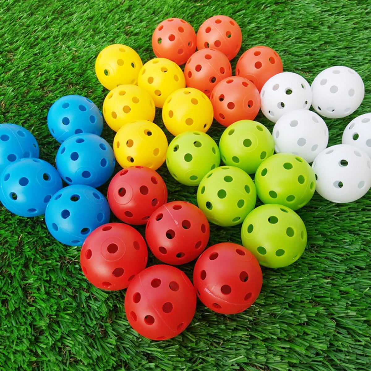 Indoor Outdoor Plastic Golf Practice Balls - Hollow Training Balls for Men Women Kids