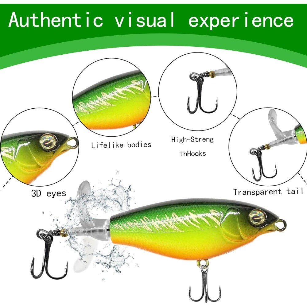 10pcs Floating Water Bass Fishing Lures Topwater Baits