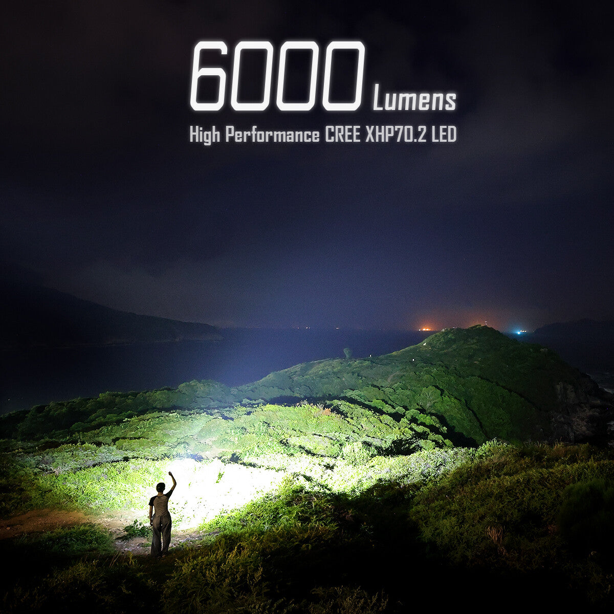6000 Lumens USB-C Rechargeable EDC LED Flashlight - Waterproof Aluminum Torch