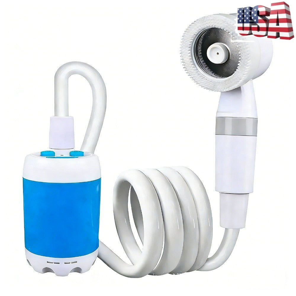 Portable Camping Shower Kit with Rechargeable Battery for Hiking Travel Car Pet Cleaning