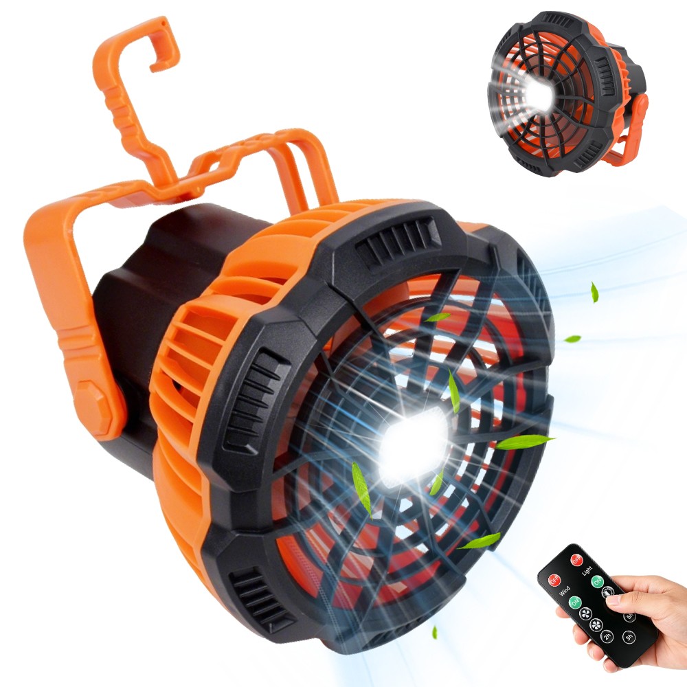 4-6 Person Waterproof Pop-Up Tent with LED Light and Camping Fan
