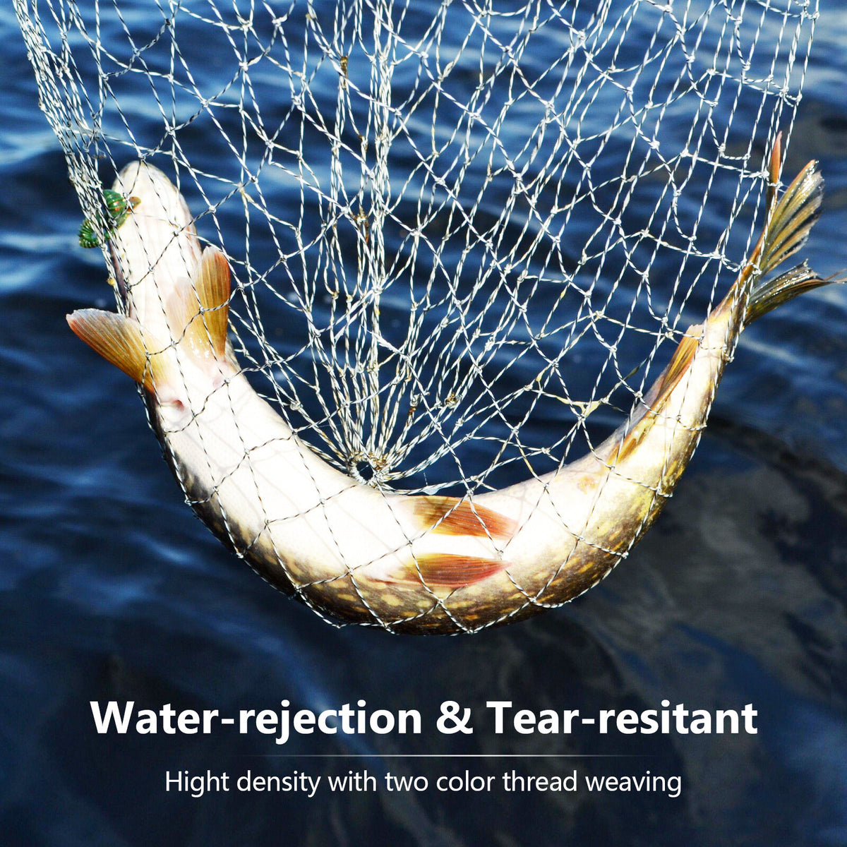 Foldable Bridge and Pier Fishing Net - Steel Hoop, Nylon Mesh, Multi-Size