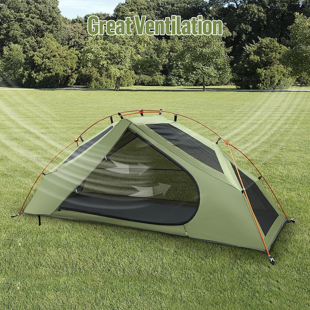 4-in-1 Foldable Camping Cot Tent Set with Rain Cover for Solo Camping