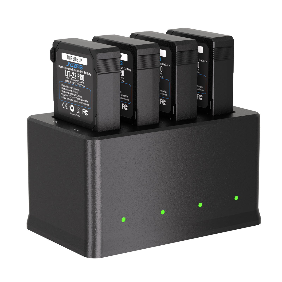 4 Pack 7000mAh Lithium-Ion Battery & USB-C Charger Station for Trail Cameras