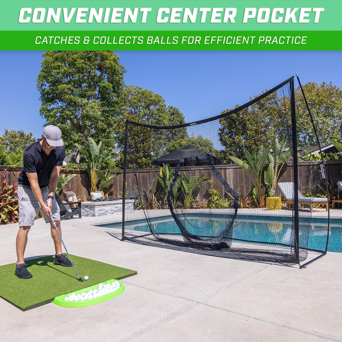 10 ft x 7 ft Golf Practice Net - Indoor & Outdoor Training Aid