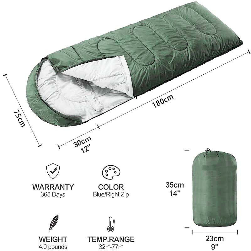 2PCS Adult Cold Weather Sleeping Bag Waterproof Winter Camping Bag