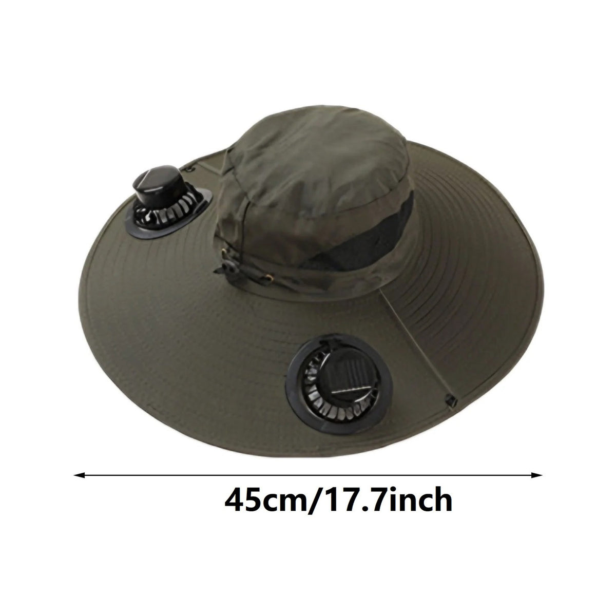 Unisex Outdoor Wide Brim Sun Hat with Solar Fan UV Protection for Hiking Camping