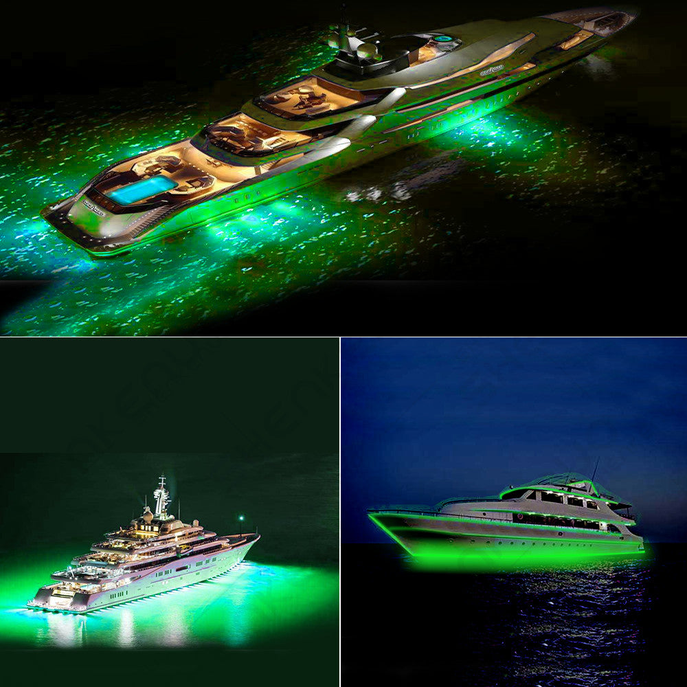 Bright Underwater Fishing Light 15000 Lumens Green LED for Boat Night Fishing